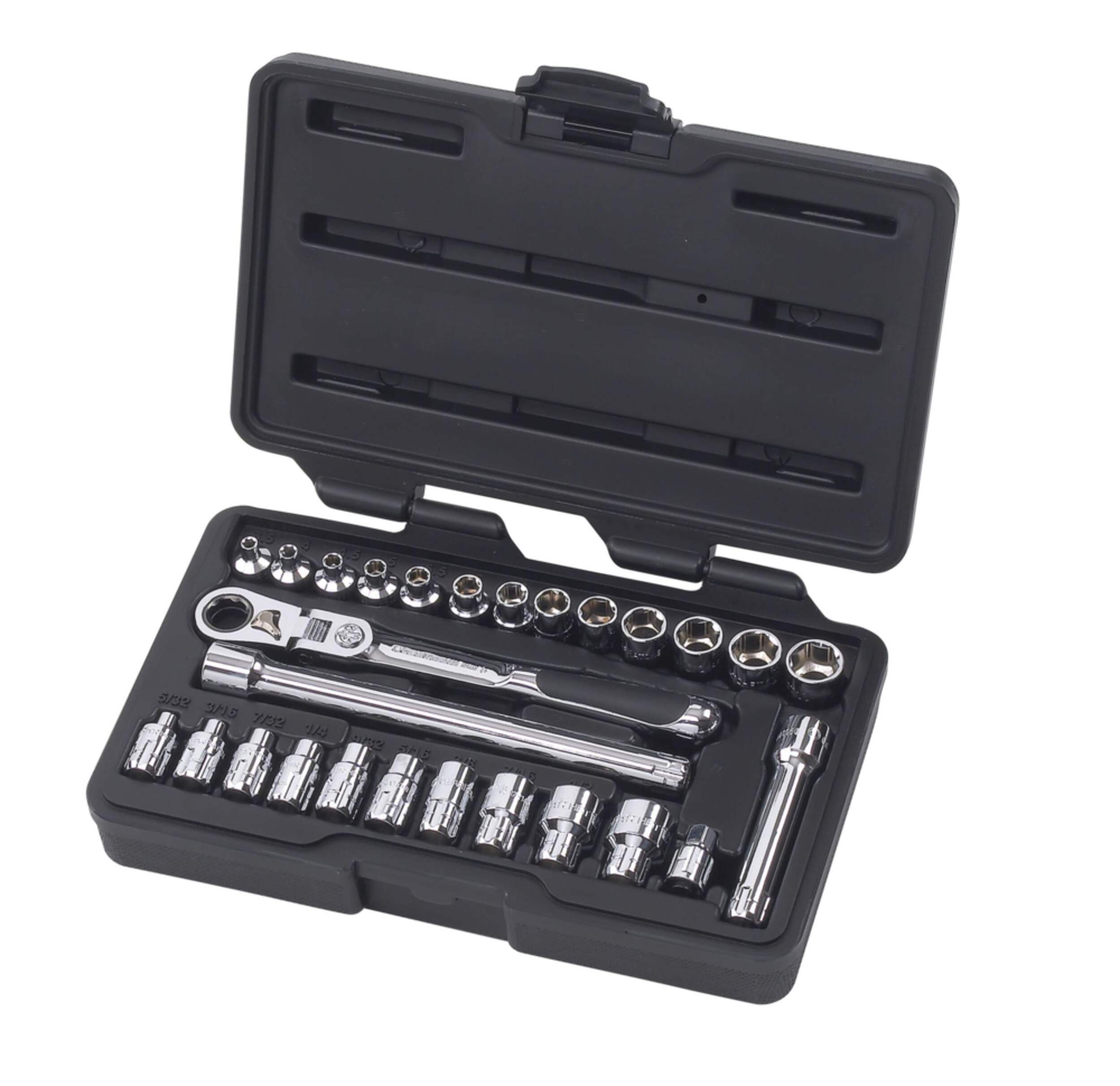 GearWrench Pass-Thru™ 1/4-in Drive Socket Set 27-pc, SAE/Metric Composite_or_Mixed