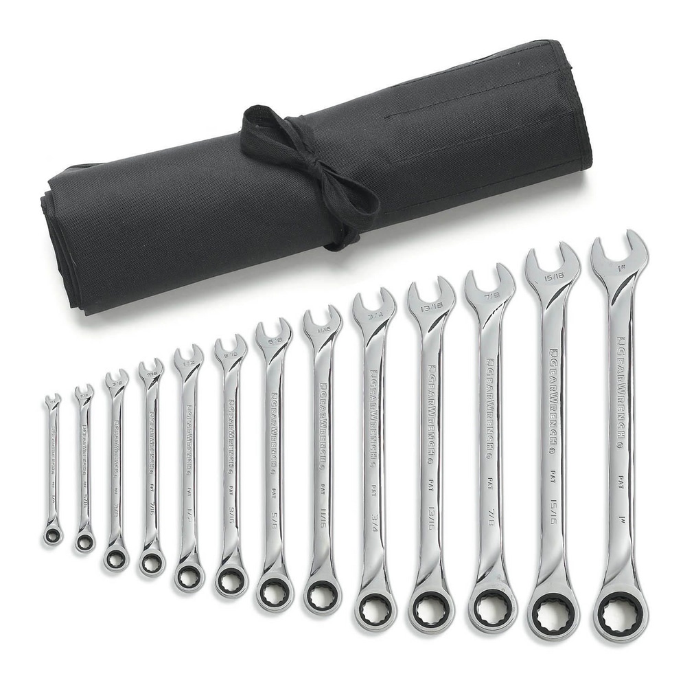 Clés à cliquet mixtes TG de 12 points GearWrench avec rouleau d'outils