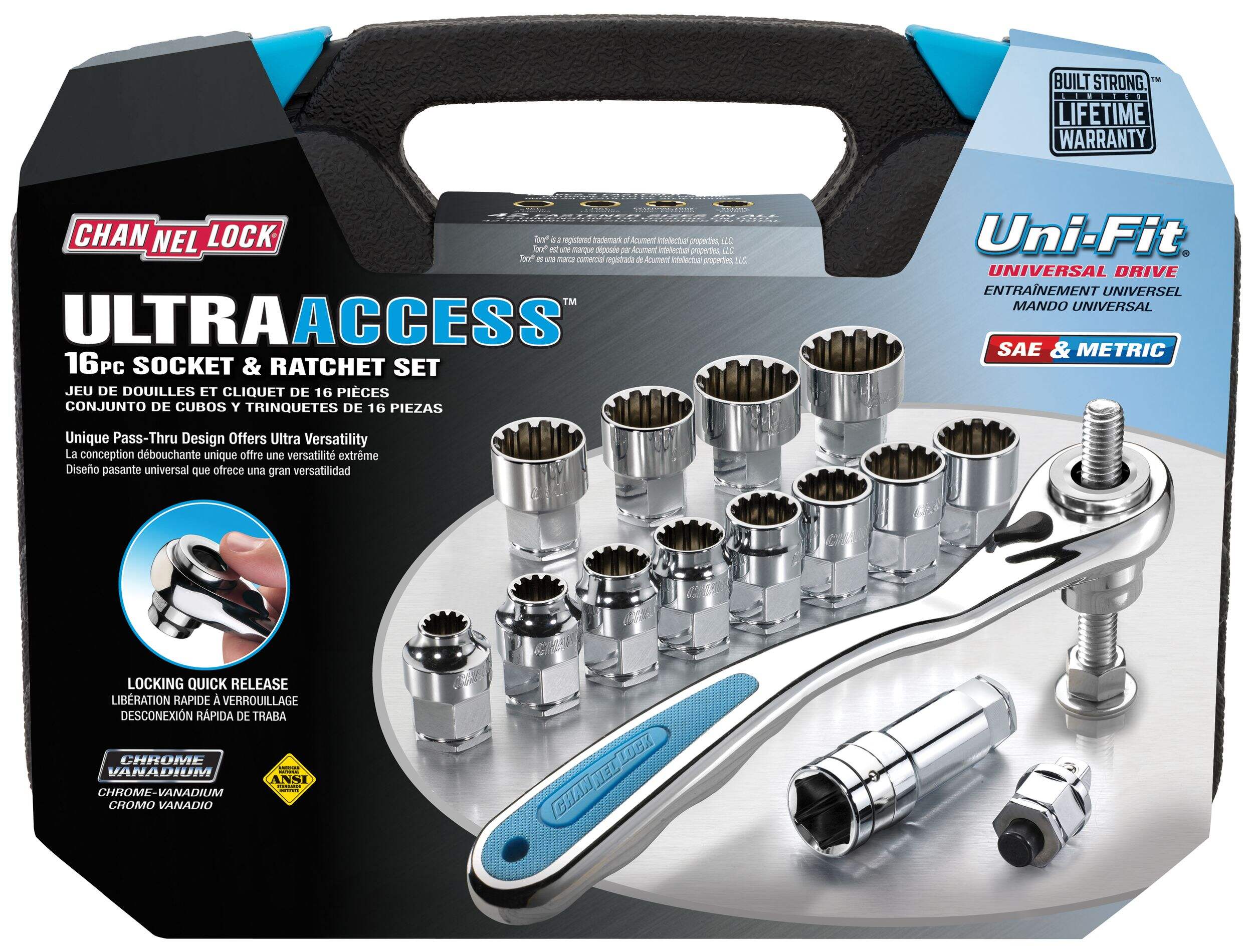 Channellock Ultra Access Socket & Ratchet Set, 16pc Canadian Tire