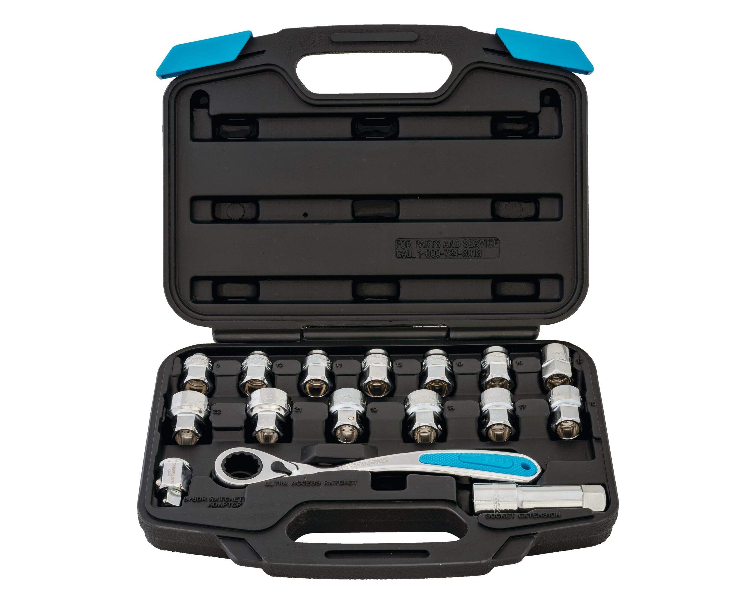 Channellock Ultra Access Socket & Ratchet Set, 16-pc Front_Elevated