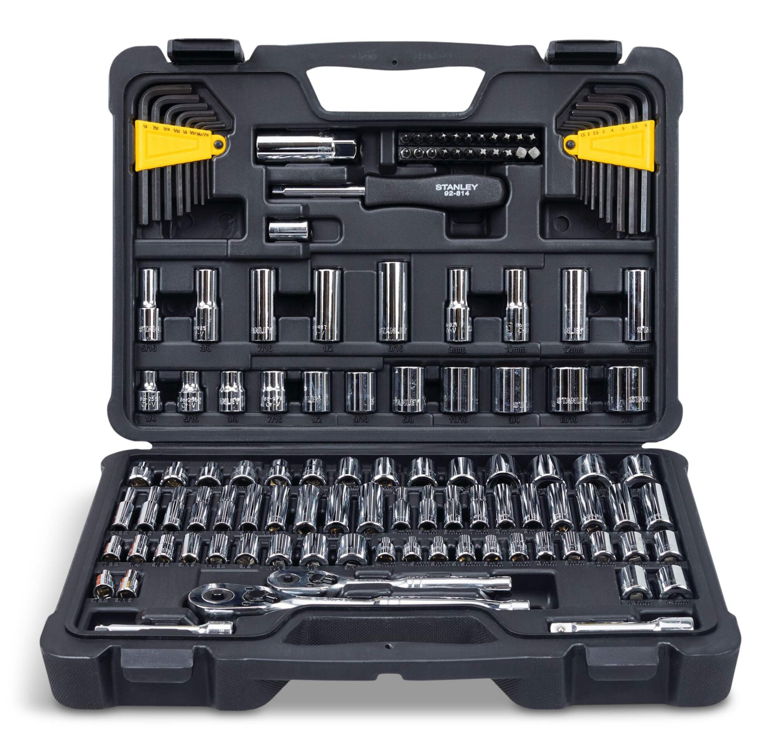 Stanley 123 Piece Chrome Drive Socket Set Front_Elevated