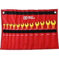 Clés à fourche Gray Tools, métrique, isolé 1 000 V, paq. 12 Front_Flat