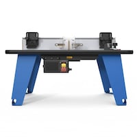 Mastercraft Router Work Table with Throat Plates and Dual Outlets Front_Flat