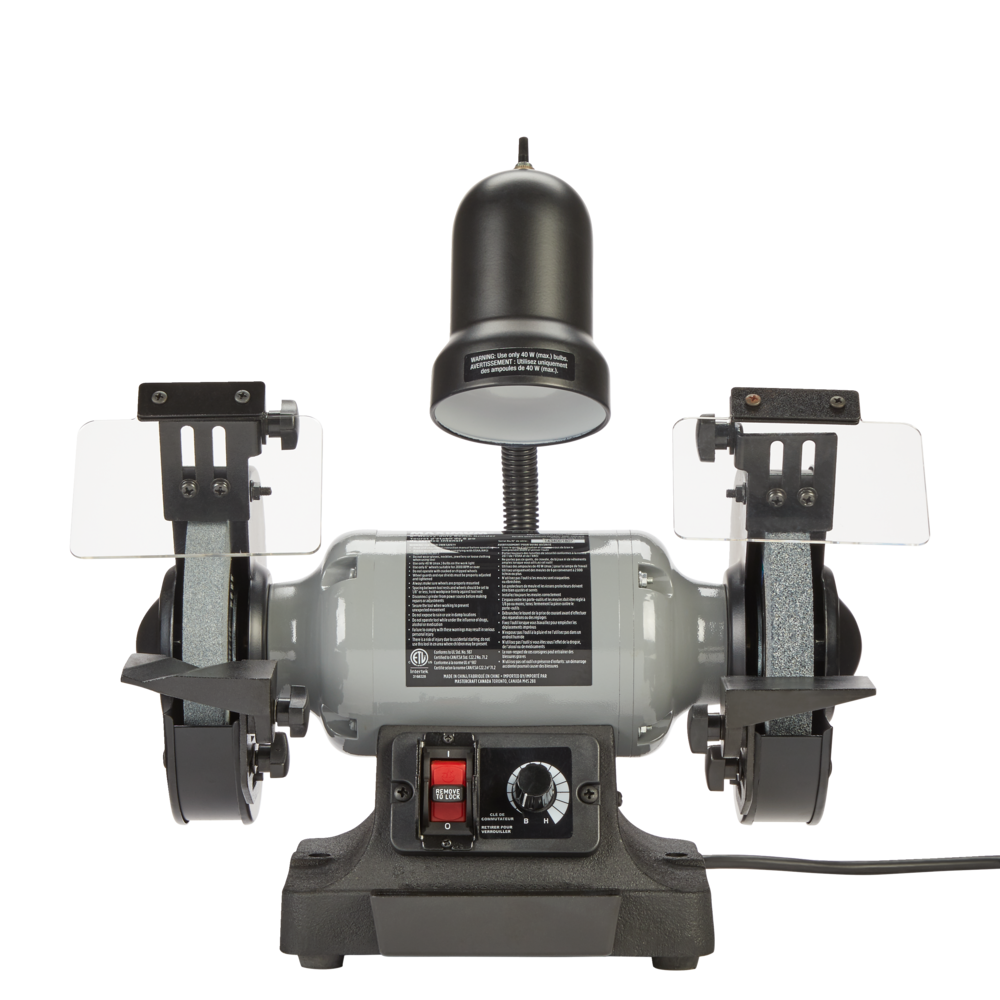 MAXIMUM 2.5 Amp Cast Iron Variable Speed Grinder, 6-in Front_Flat