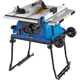 Mastercraft 15 Amp Portable Table Saw with Fold & Roll Stand, 10-in Front_Three_Fourths_Angled_Left