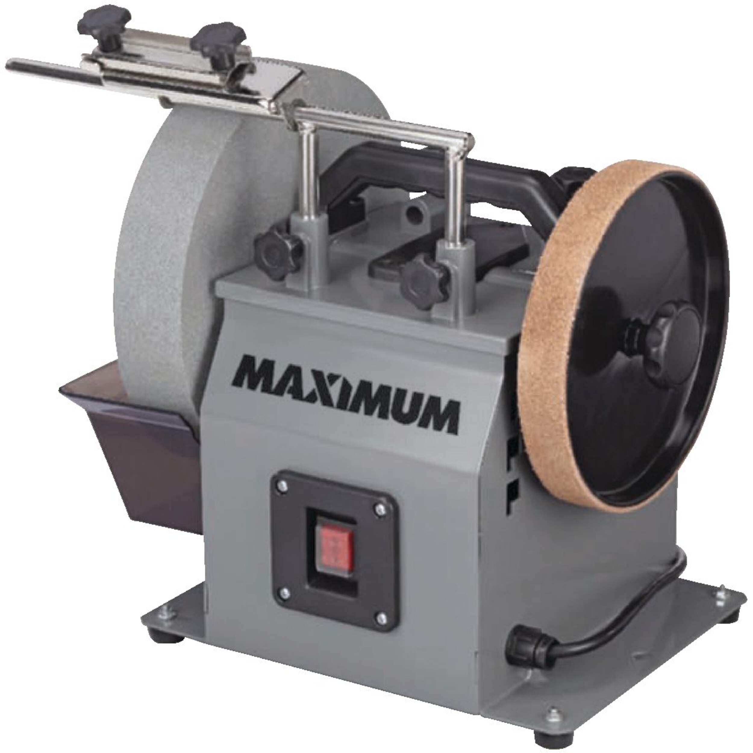 MAXIMUM Pro 1.6 Amp 2-Direction Water Cooled Wet/Dry Tool Sharpener Front_Three_Fourths_Angled_Left
