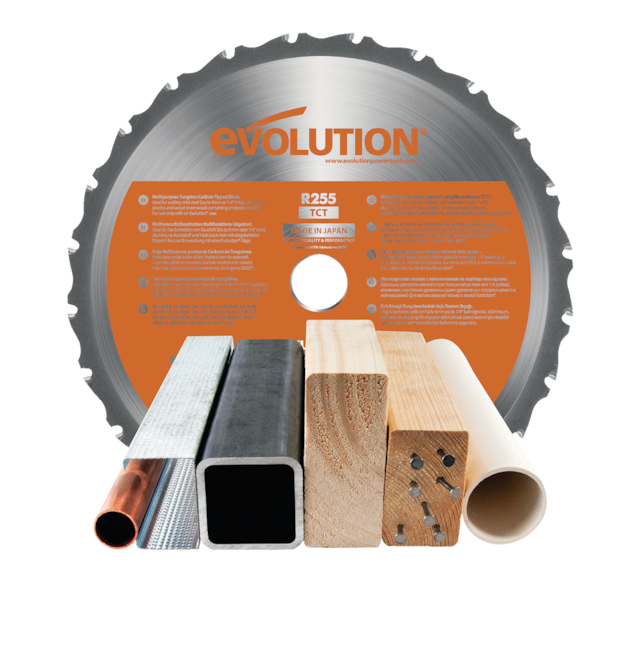 Evolution R255SMS+ 15 Amp SingleBevel Sliding Mitre Saw with 10in