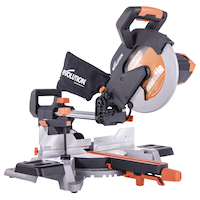 Evolution R255SMS 15 Amp Single-Bevel Sliding Mitre Saw with 10-in Multi-Material Cutting Blade Front_Angled_Right