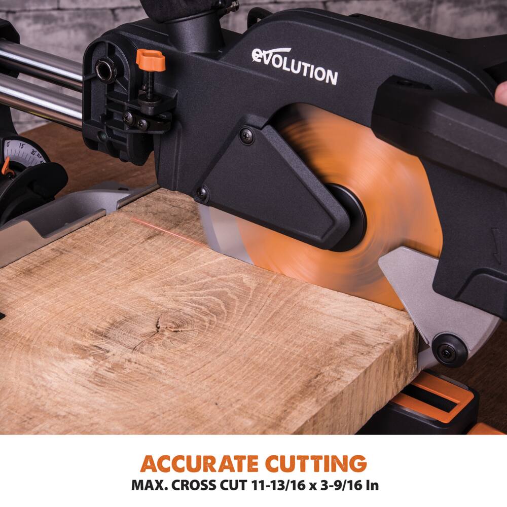 Evolution R255SMS+ 15 Amp Single-Bevel Sliding Mitre Saw with 10-in ...