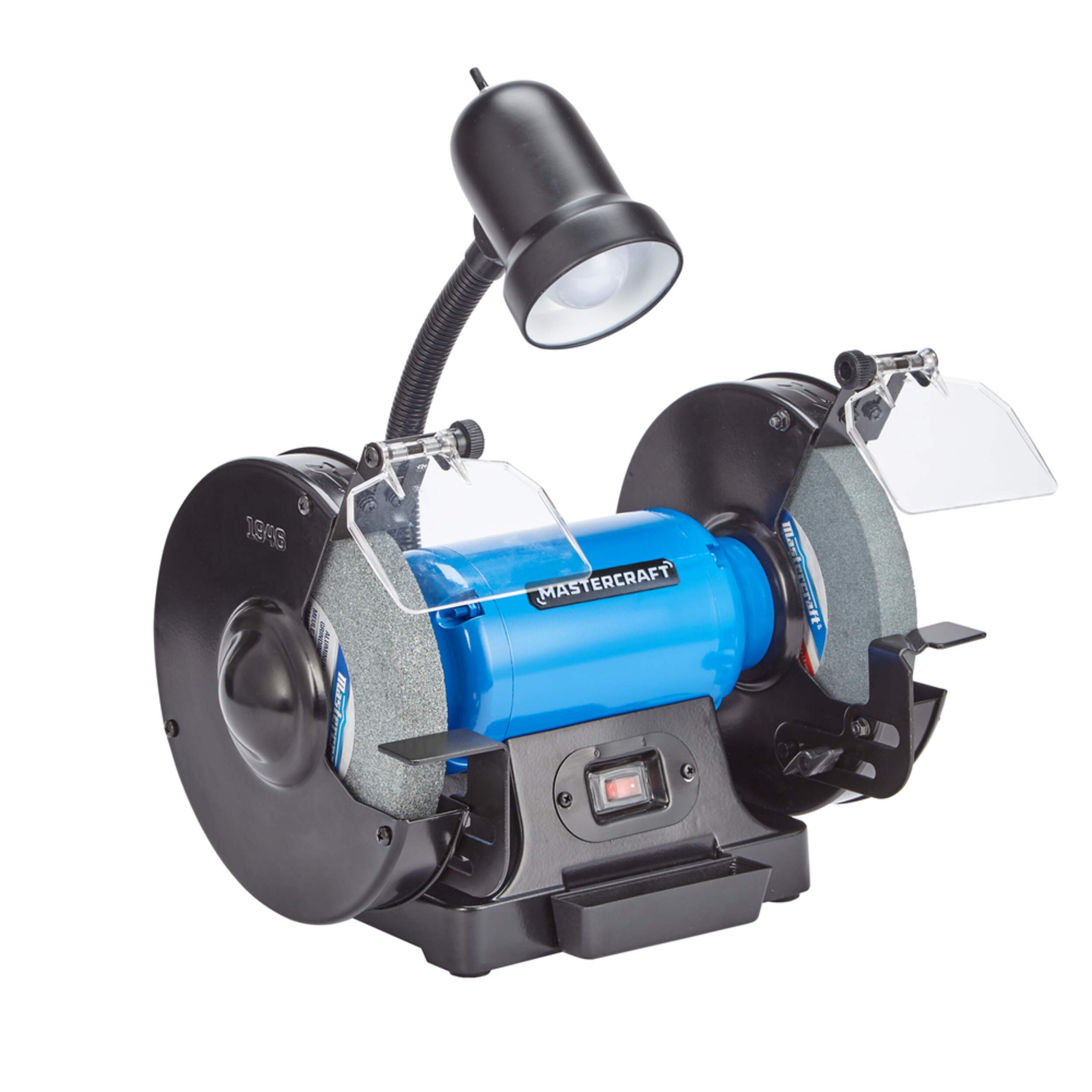 Mastercraft 4.8A Bench Grinder, 8-in Front_Three_Fourths_Angled_Right