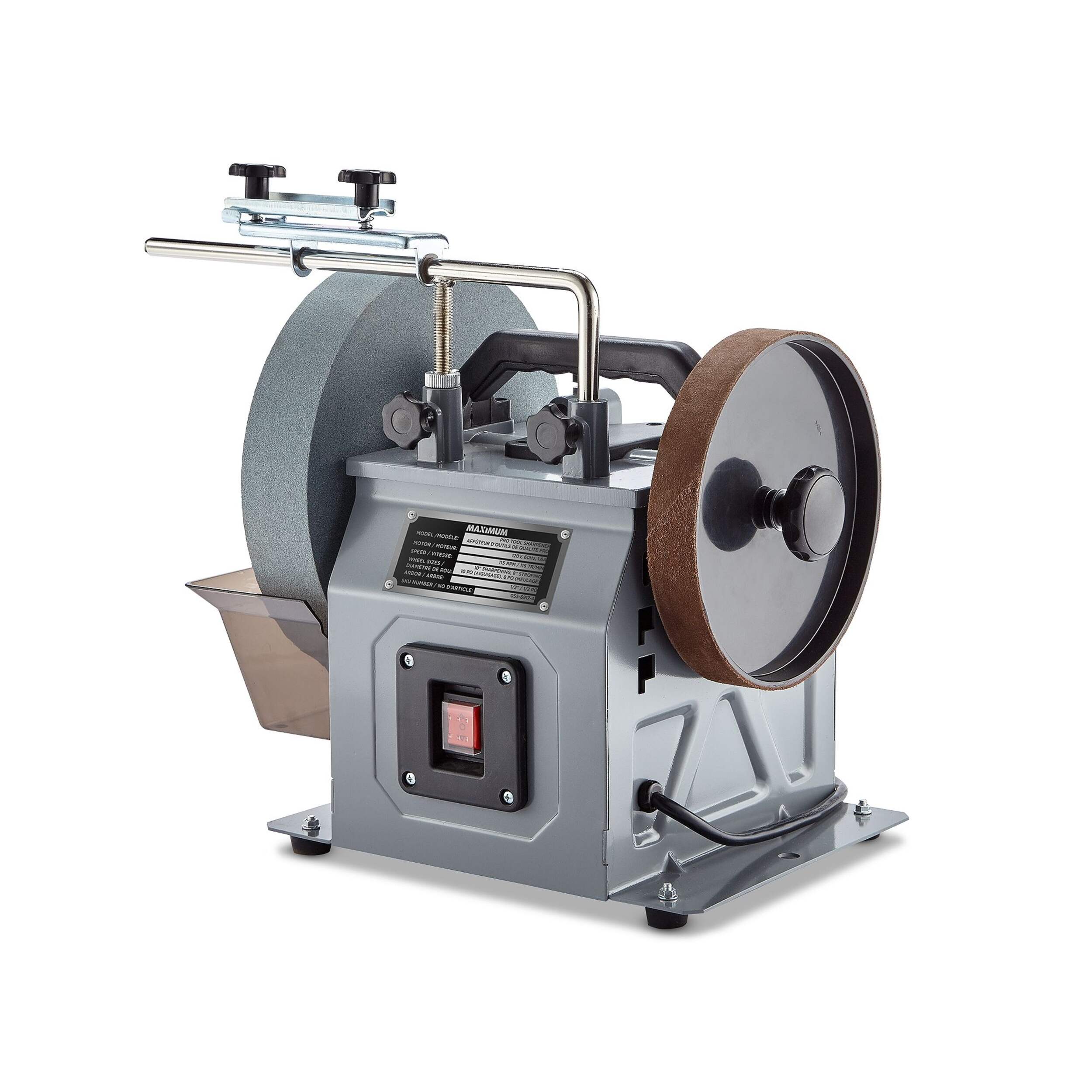 MAXIMUM 1.6A Wet/Dry Tool Sharpener, 10-in/8-in Front_Angled_Left
