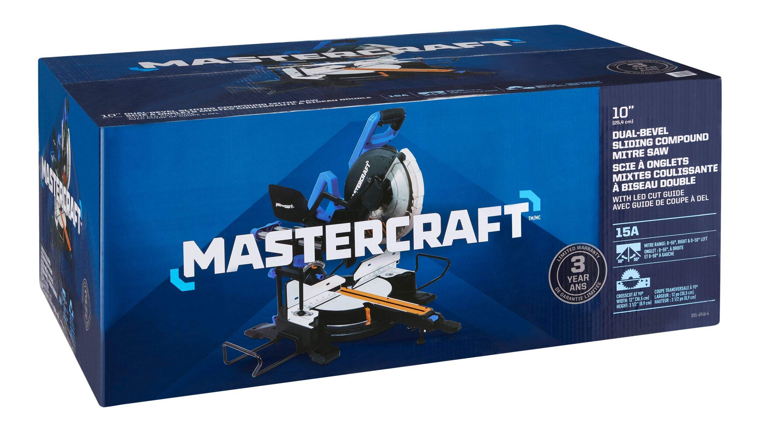 Mastercraft Dual Bevel Sliding Mitre Saw, 10in Canadian Tire