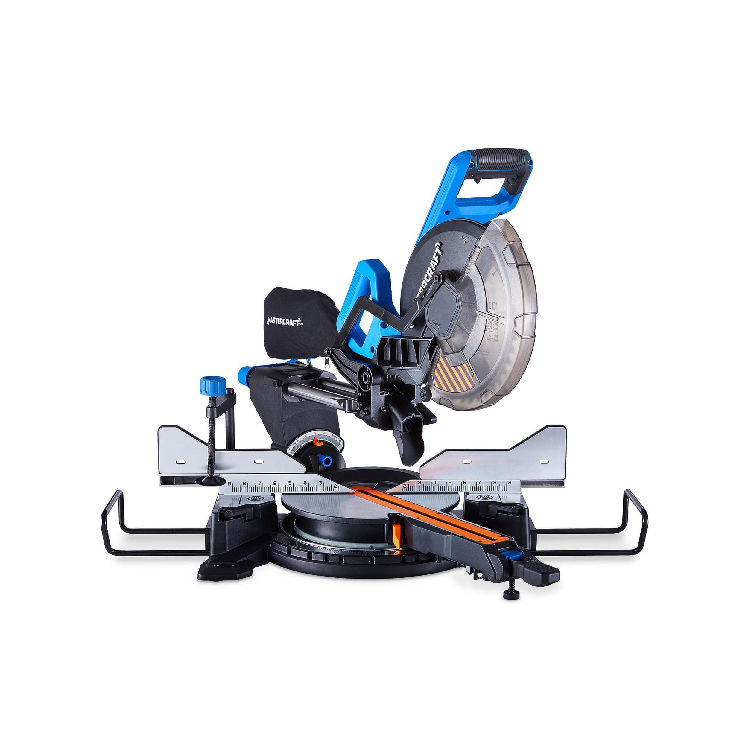 Scie à onglets coulissante à 2 biseaux Mastercraft, 10 po Front_Angled_Right