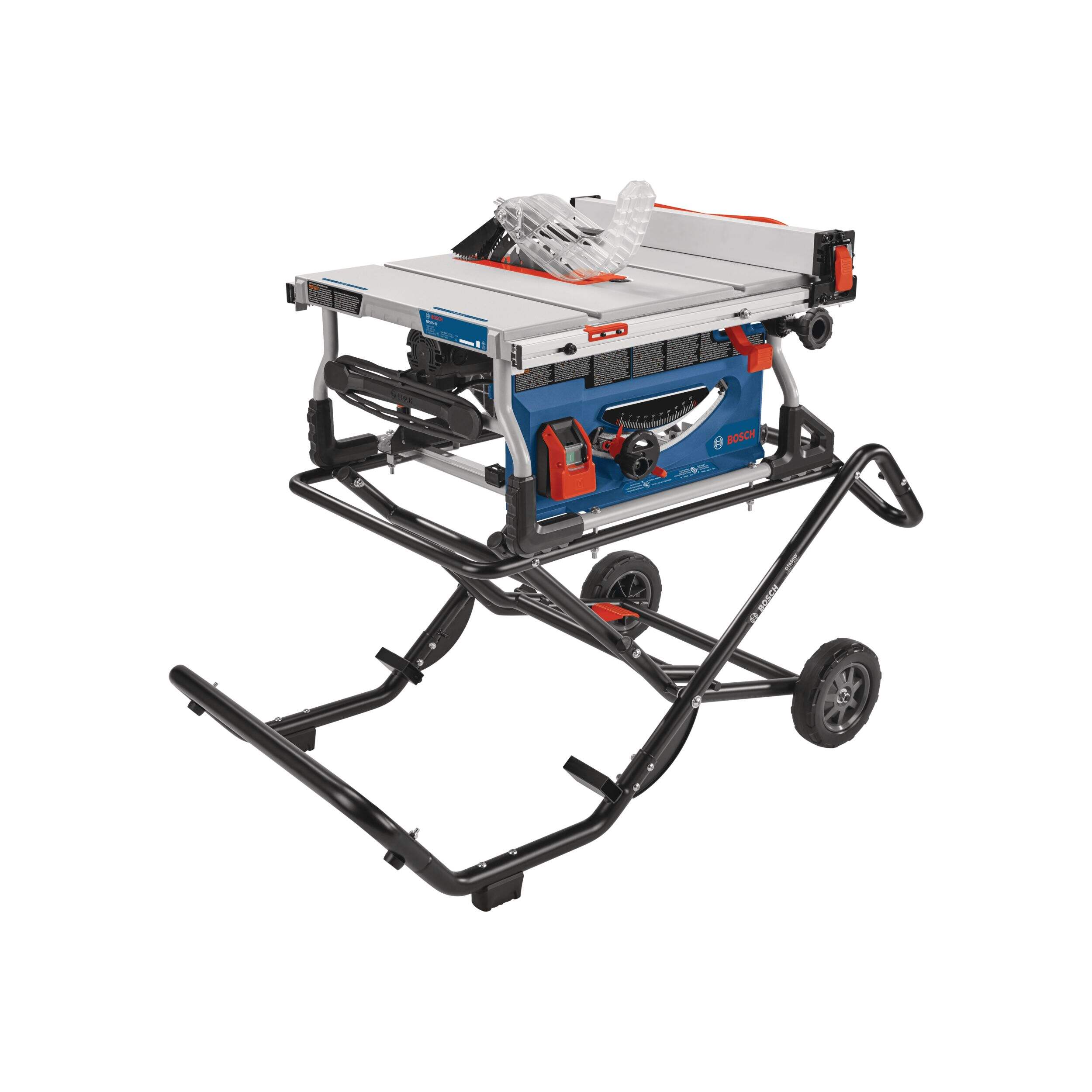Bosch GTS15-10 15 Amp Jobsite Table Saw with Gravity-Rise Wheeled Stand, 10-in Front_Three_Fourths_Angled_Right