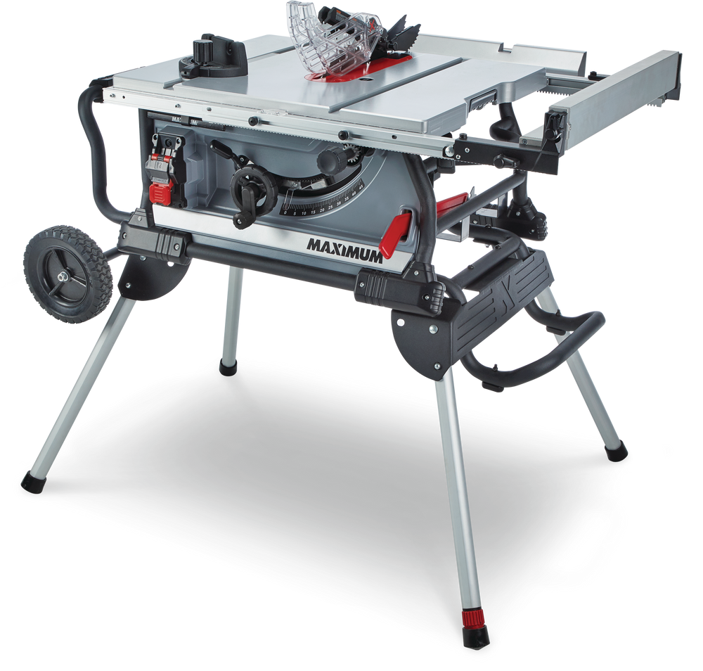 15 Amp Jobsite Table Saw with Rolling Stand, 10-in MAXIMUM