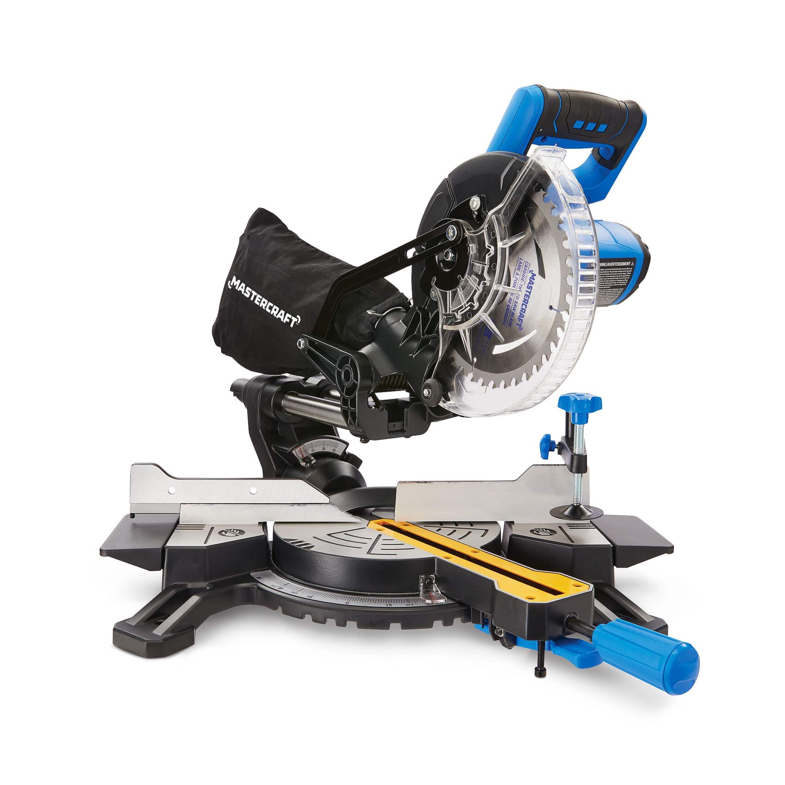 Mastercraft 20V Cordless 7-1/4-in Single-Bevel Sliding Mitre Saw, Tool Only Front_Angled_Right