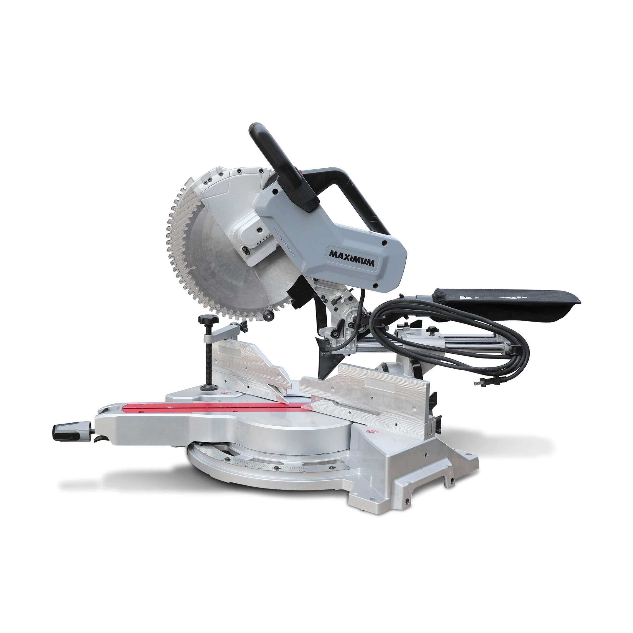 MAXIMUM 15 Amp Dual-Bevel Sliding Compound Mitre Saw, 12-in Front_Angled_Left
