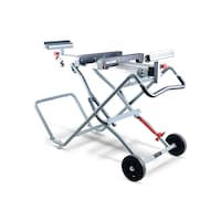 MAXIMUM Easy-Rise Heavy-Duty Mitre Saw Stand with Quick Clamp Front_Angled_Left