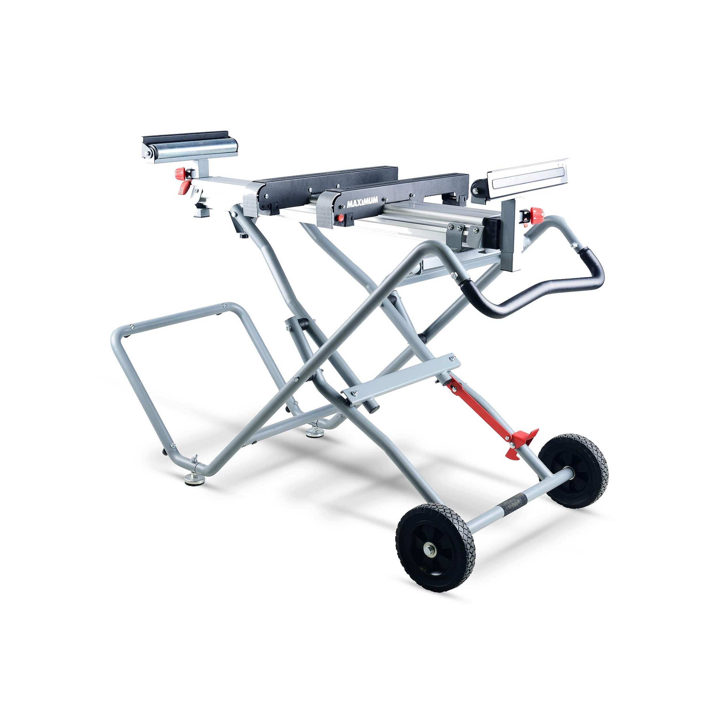 MAXIMUM Easy-Rise Heavy-Duty Mitre Saw Stand with Quick Clamp Front_Angled_Left