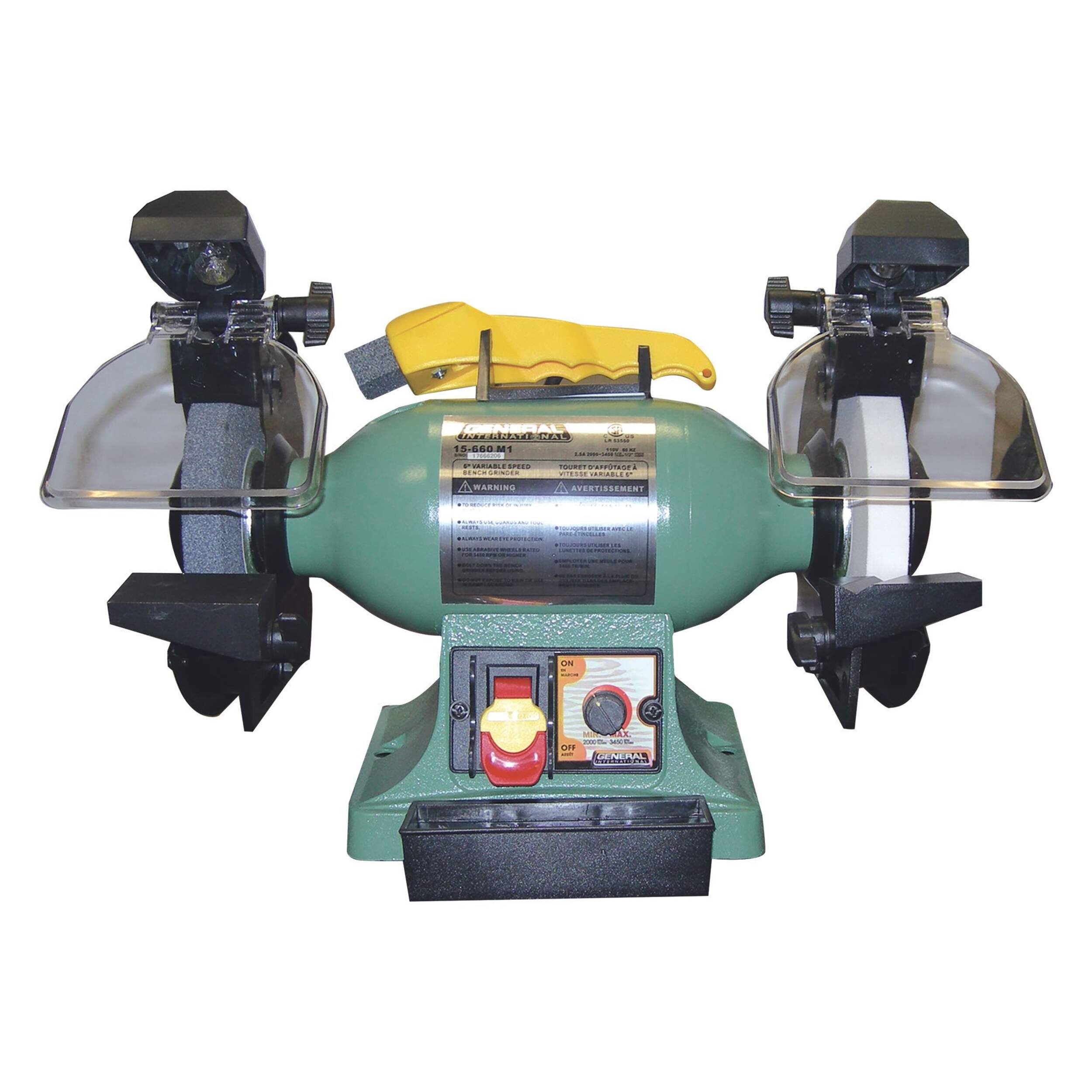 Meuleuse à vitesse variable General® International de 6 po Front_Elevated