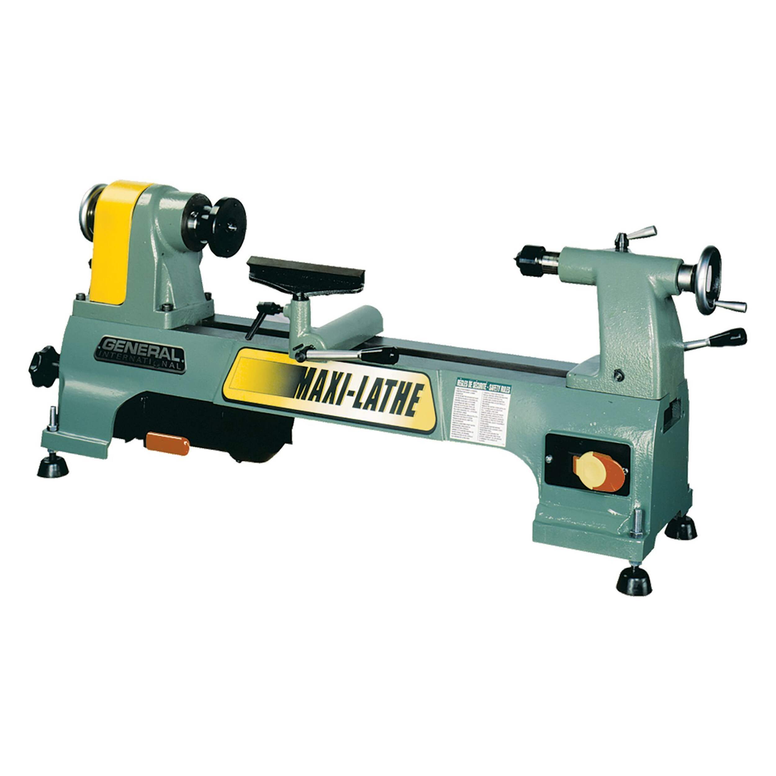 General® International Wood Turning Lathe, 10 x 15-in Front_Three_Fourths_Angled_Left