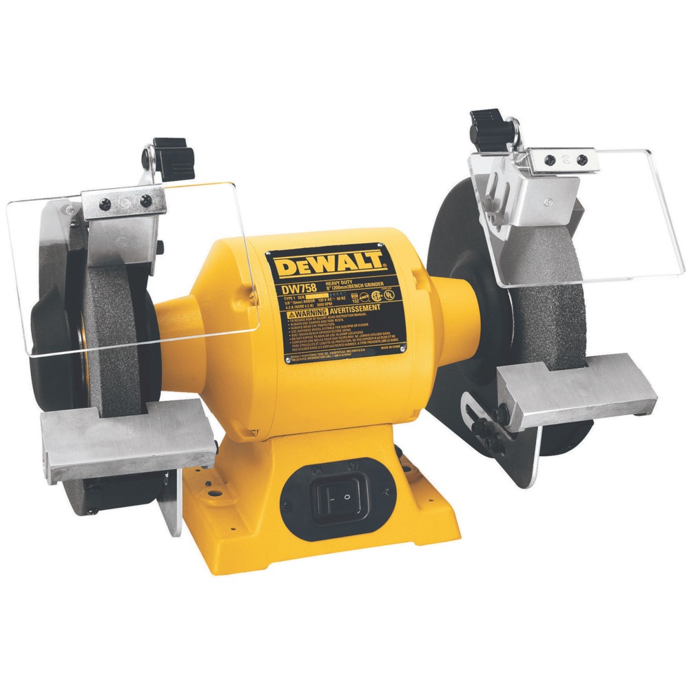 DEWALT DW758 3/4 HP Cast Iron Industrial Bench Grinder with 8in Wheel