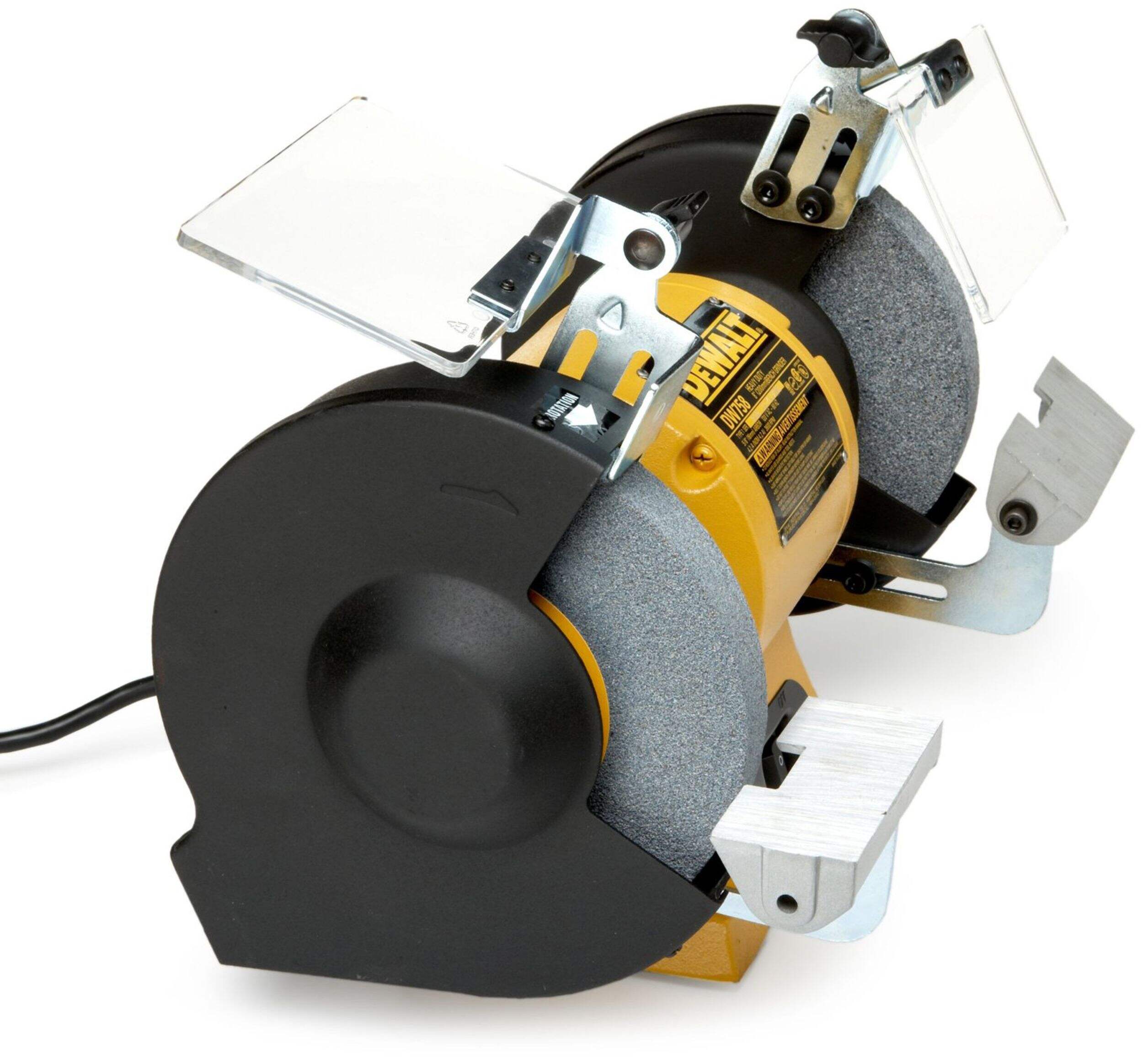 Meuleuse d'établi industrielle en fonte DeWALT DW758, 3/4 HP, roue de 8 po de diamètre Front_Angled_Right