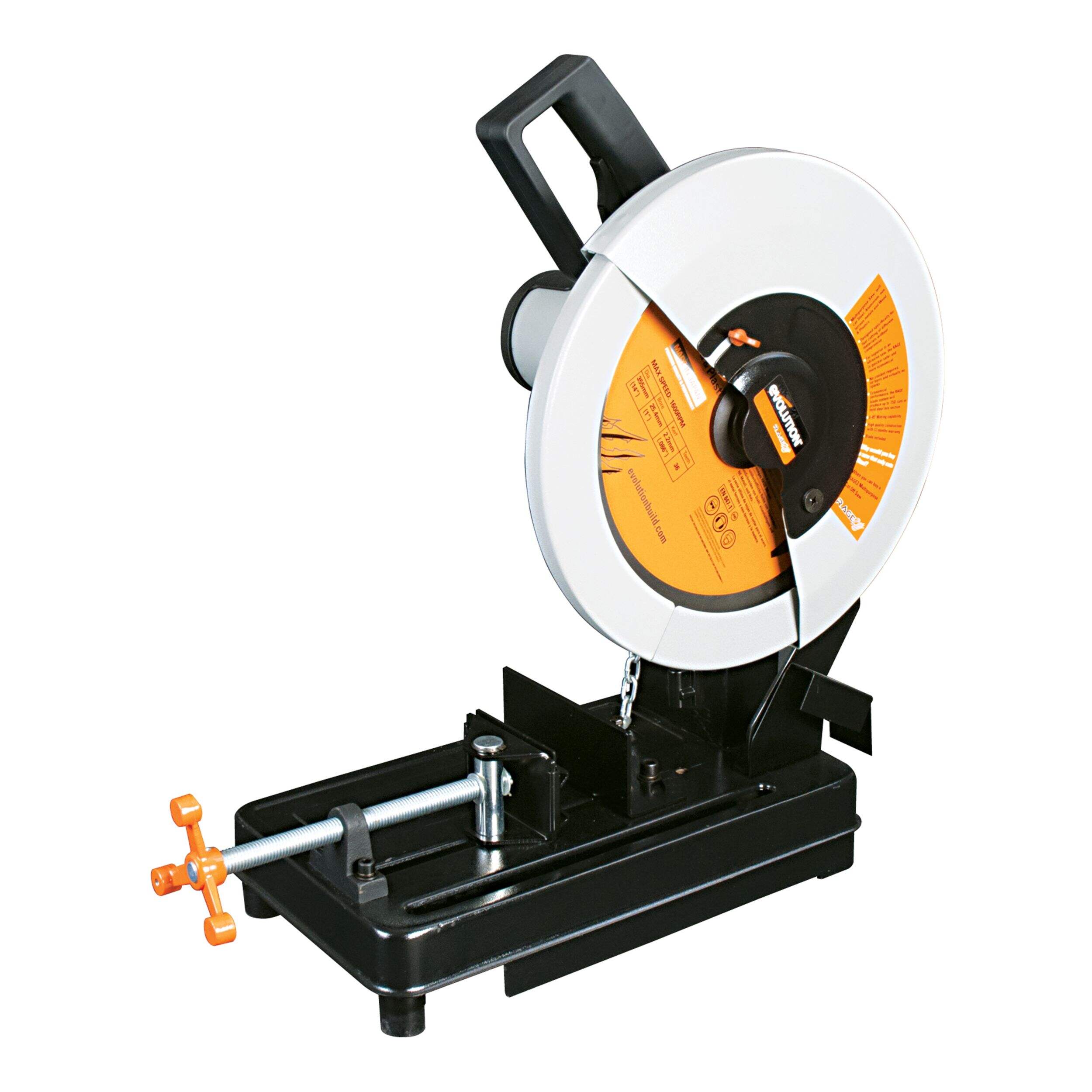 Evolution Chop Saw with 14-in Multi-Material Cutting Blade Front_Three_Fourths_Angled_Left