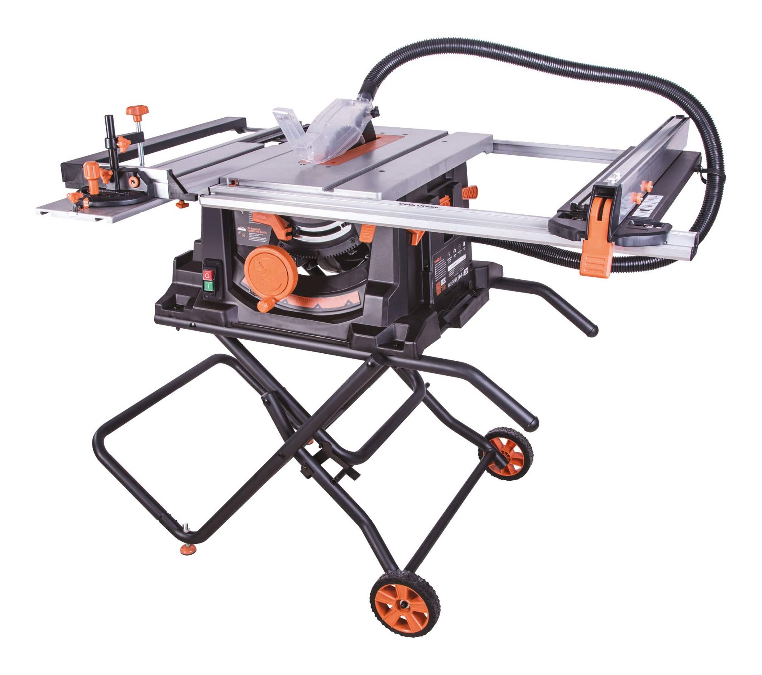 Evolution RAGE5-S 15 Amp Table Saw with Multi-Material 28-T Blade, 10-in 15 Amp Table Saw, with Multi-Material 28-T Blade 10-in Front_Three_Fourths_Angled_Left