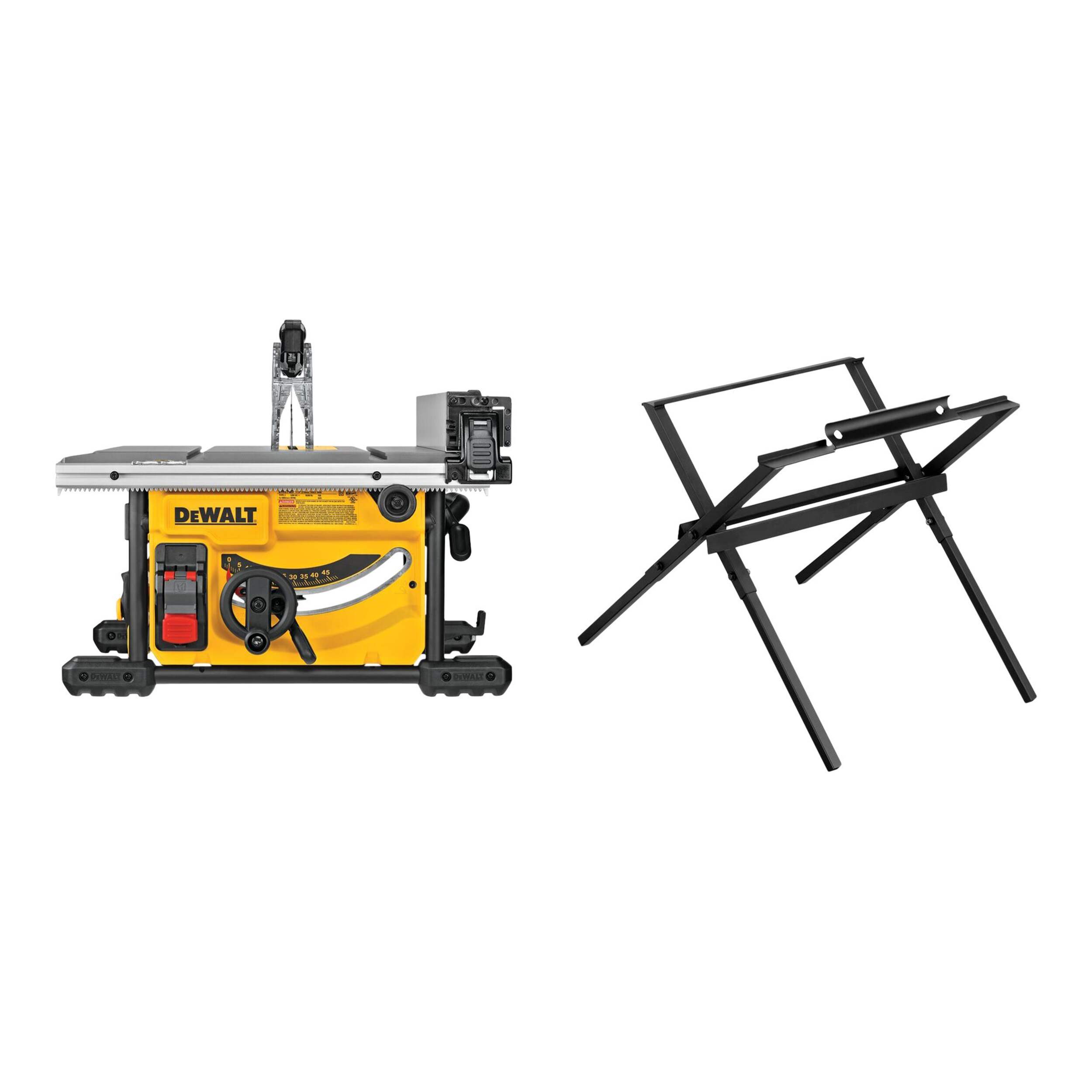 DeWalt DWE7485WS 15 Amp Compact Jobsite Table Saw with Stand, 8-1/4-in Front_Flat