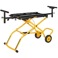 work tables home depot DEWALT DWX726 Heavy Duty Rolling Mitre Saw Stand Only