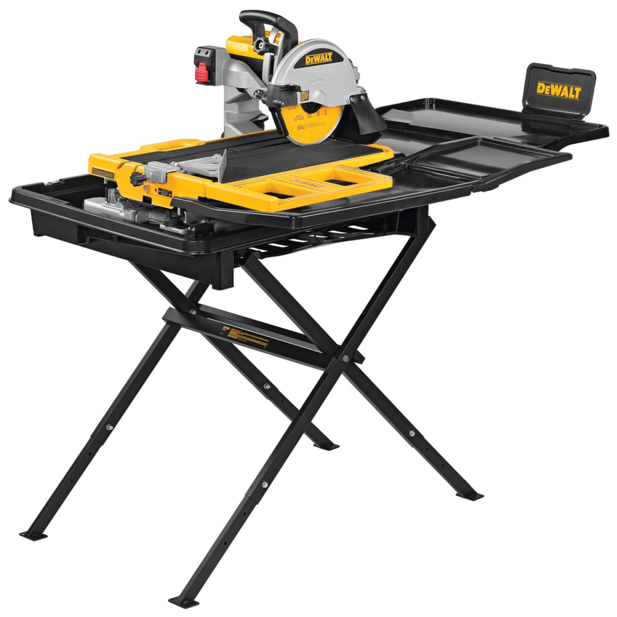 DEWALT D36000S 15 Amp 10-in High Capacity Portable Wet Tile Saw with Stand Front_Three_Fourths_Angled_Left
