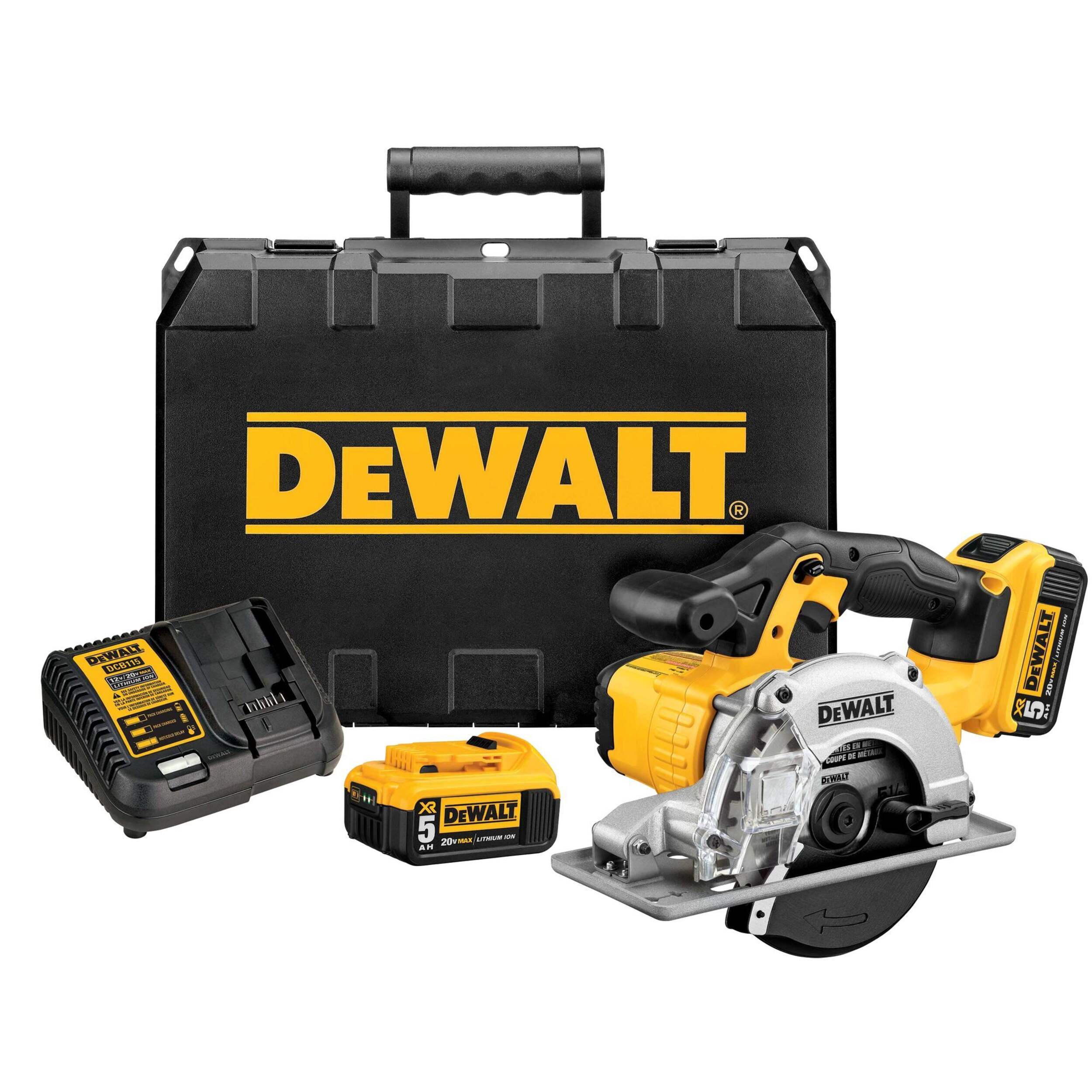 DEWALT DCS373P2 20V MAX Li-Ion 5-1/2-in Metal Cutting Saw Kit Front_Three_Fourths_Angled_Right