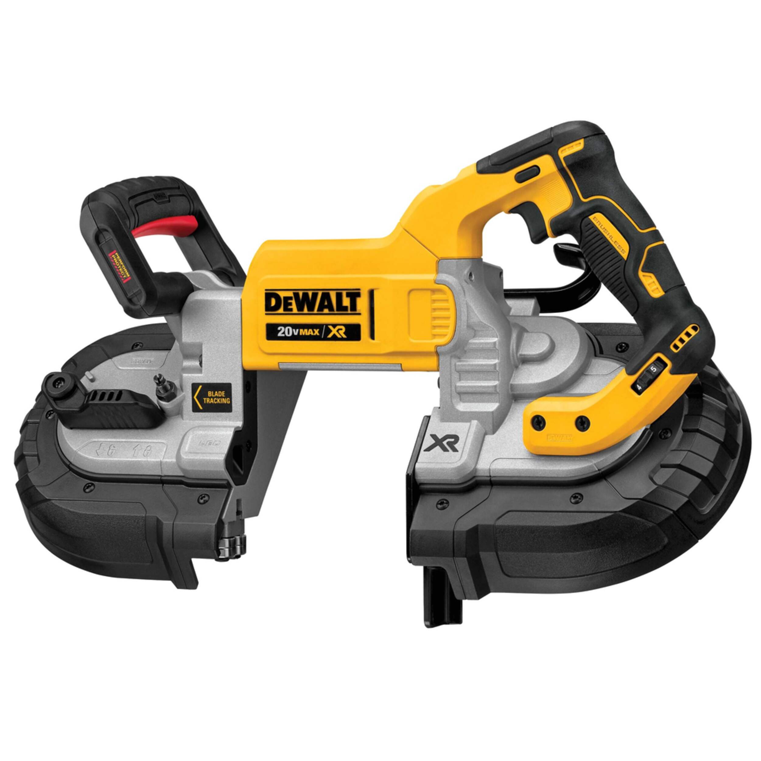 DEWALT DCS376B 20V MAX XR 5-in Brushless Dual Switch Deep Cut Bandsaw, Tool Only Overhead_Plunge