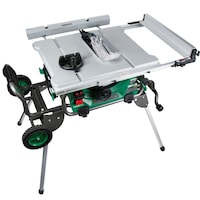 Metabo HPT 10-in Jobsite Table Saw with Fold & Roll Stand, 15 Amp Front_Angled_Right