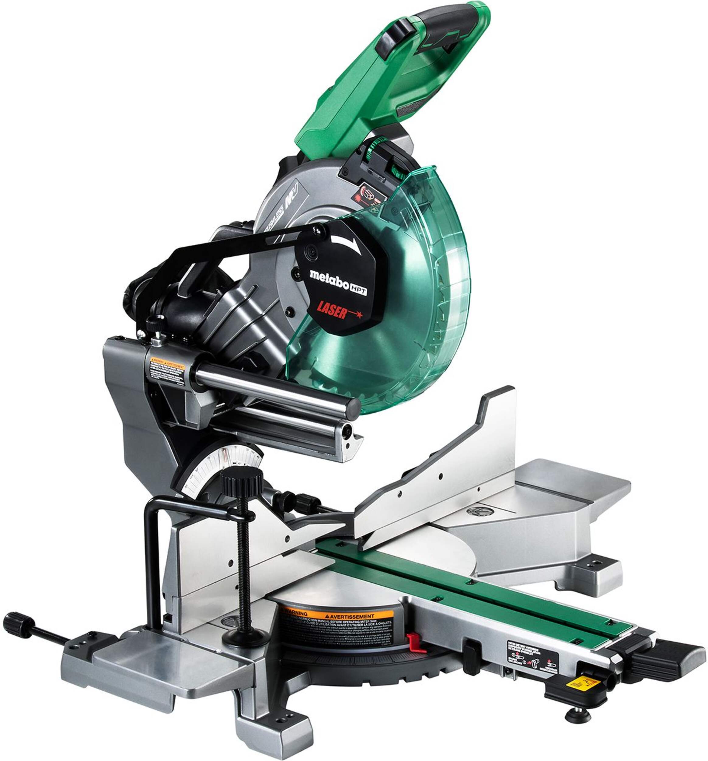 Metabo HPT 36V Brushless 10-in DB Sliding Miter Saw with Adapter Front_Three_Fourths_Angled_Right