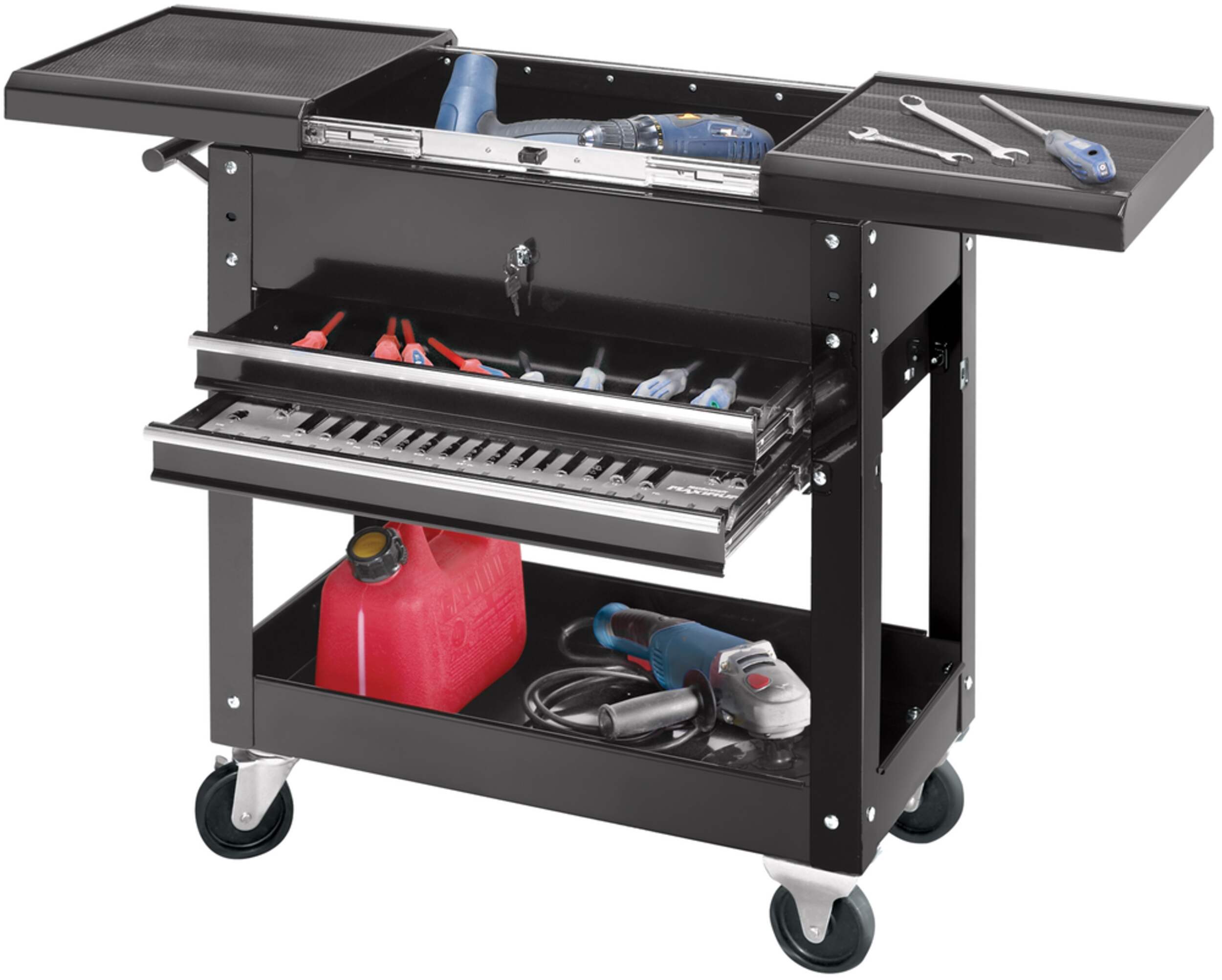 MotoMaster Tool Cart with Drawers Front_Angled_Left