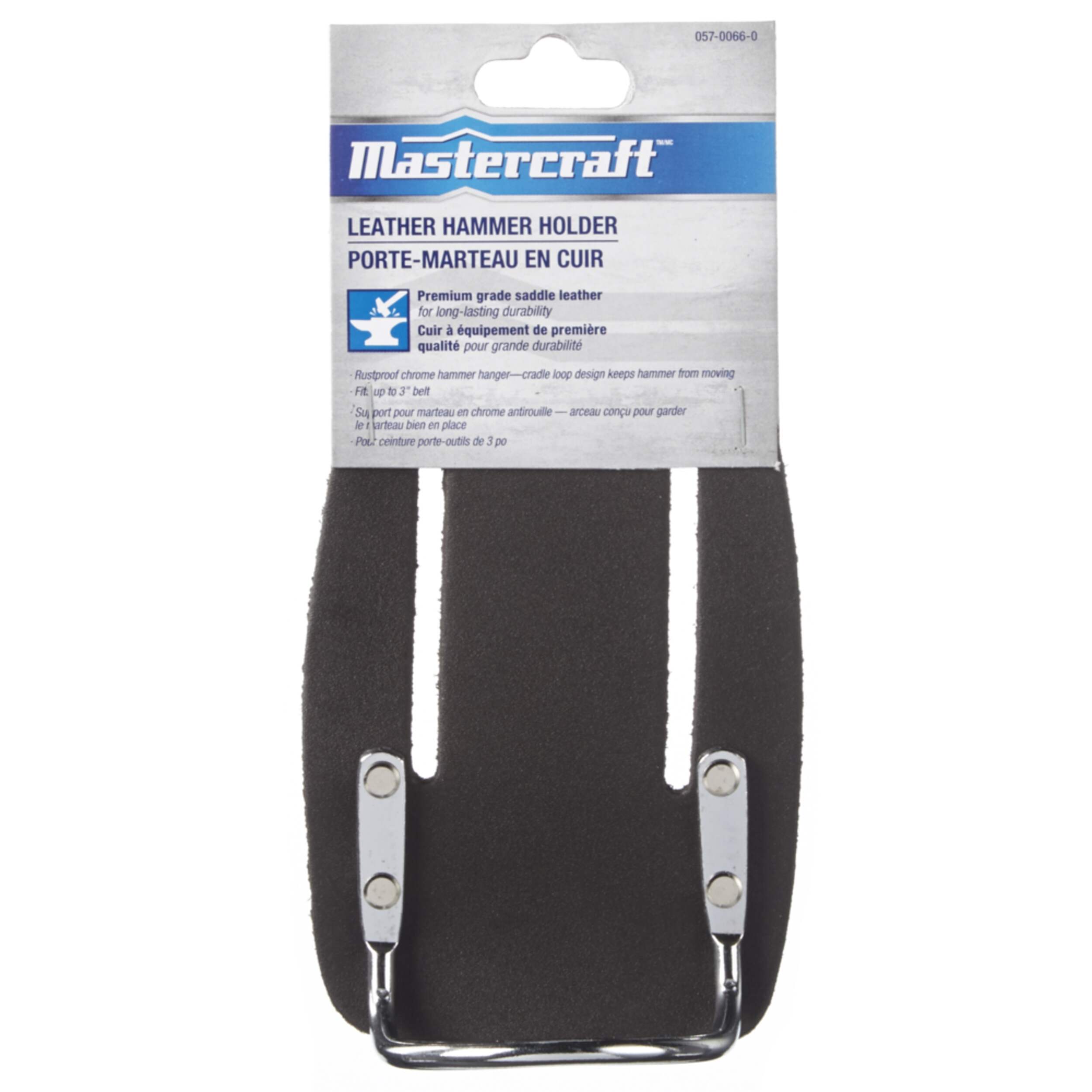 Mastercraft Leather Hammer Holder, Fits 3-in Belt Front_Flat