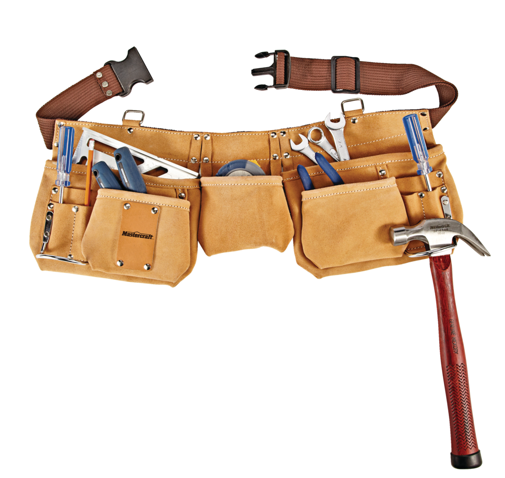 Mastercraft Suede Leather Adjustable Tool Belt w/ 11 Pockets Canadian