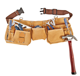 Mastercraft Suede Leather Adjustable Tool Belt w/ 11 Pockets | Canadian ...