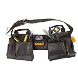 DEWALT Leather Adjustable Tool Belt/Work Apron w/ 12 Pockets Overhead_Flat