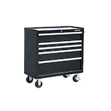 Mastercraft 5-Drawer Powder-Coated Steel Tool Cabinet, Black, 36-in Front_Angled_Right