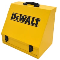 DEWALT Handheld Steel Shop Tool Box with Lid & Handle, Yellow, 15-in Front_Angled_Left