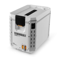 ToughBuilt StackTech Portable Modular Hard Half Cooler, Portable Travel Cooler, White, 16-qt