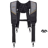 ToughBuilt ClipTech Pro Padded Tool Belt Suspenders with 4 Belt Loops, Black Front_Flat