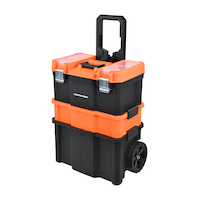 Certified Rolling Mobile Toolbox with 2 Organizers, Orange Front_Angled_Left