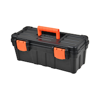 Certified 2.0 Sturdy Toolbox with Carry Tray, Black, 13-in Front_Angled_Left