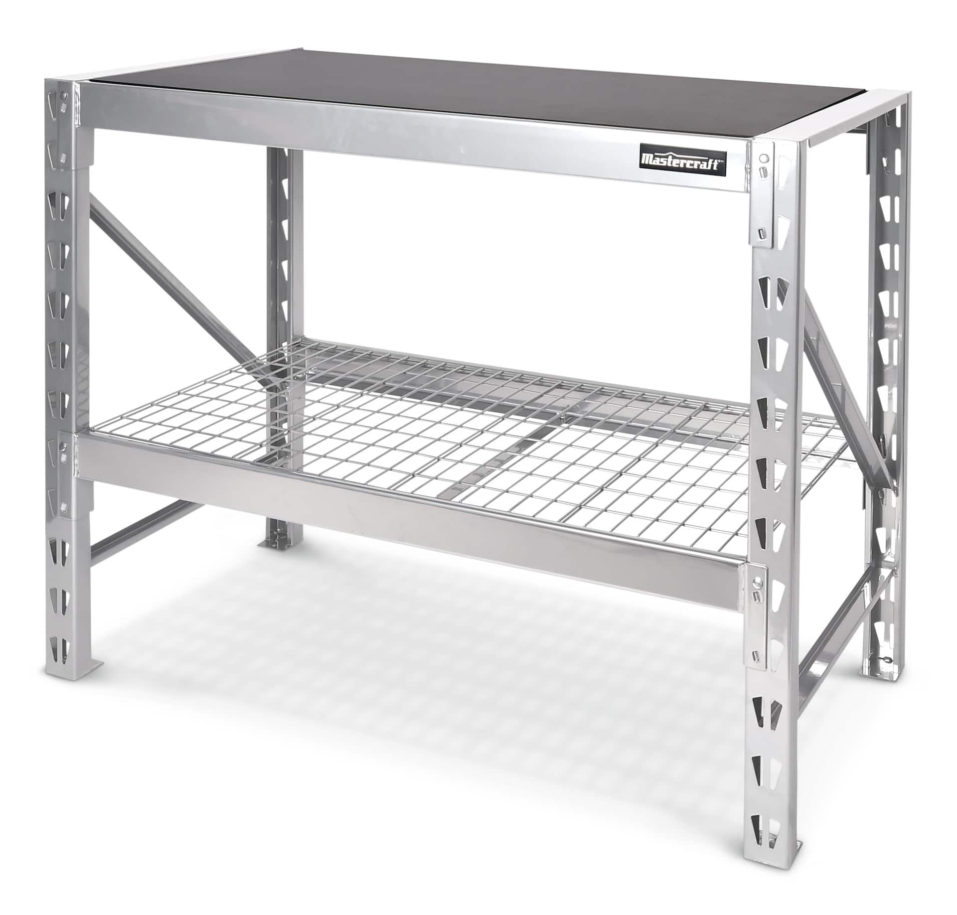 Mastercraft Steel Folding Workbench/Work Table w/ Adjustable Shelves,  48x23x36-in Canadian Tire