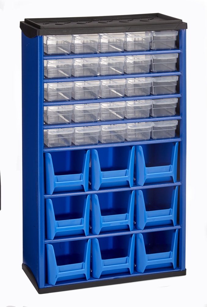 Mastercraft Hybrid Stackable WallMountable 34Drawers+Bins Parts 20x12x6in Canadian