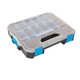 Mastercraft Portable Stackable Small Parts 18-Bins Organizer Tray w/ Lid, 12 x 10 x 2-in Front_Three_Fourths_Angled_Right
